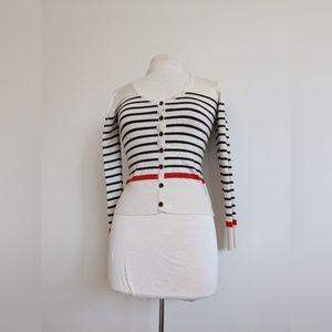 Stripped cardigan sweater